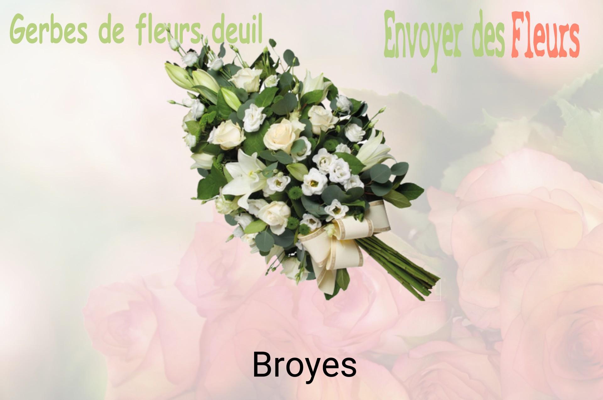Gerbe de fleurs de deuil livrée à Broyes